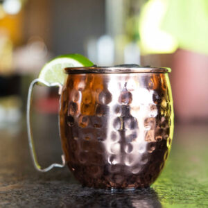 Moscow mule in a copper cup